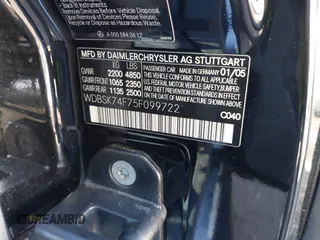 2005 Mercedes-Benz SL 55 AMG with VIN WDBSK74F75F099722, listed as a IAAI auction lot 41308261 with 60,134 mi miles and . Bid and sale history available at DreamBid. Image 9.
