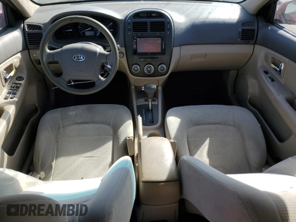 2008 Kia Spectra EX with VIN KNAFE122585578266, listed as a Copart auction lot 79050694 with 142,674 mi miles and Clean Title. Bid and sale history available at carsss.com. Image 9.