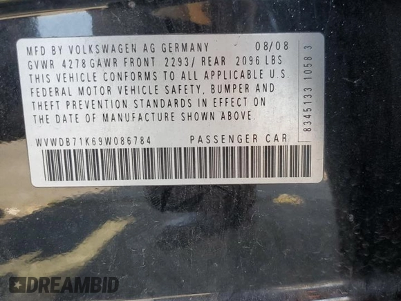 2009 Volkswagen Rabbit S z VIN WVWDB71K69W086784, wystawiony jako Copart lot #55328385 z przebiegiem 163 588 mil mil oraz Szkoda całkowita • Salvage title. Historia ofert i sprzedaży dostępna na DreamBid. Obrazek 12.