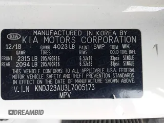 2020 Kia Soul S with VIN KNDJ23AU3L7005173, listed as a IAAI auction lot 41924907 with 74,792 mi miles and . Bid and sale history available at DreamBid. Image 9.