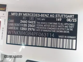 2023 Mercedes-Benz GLC with VIN W1NKM4GB4PF063114, listed as a IAAI auction lot 41489025 with 18,238 mi miles. Bid and sale history available at carsss.com. Image 9.