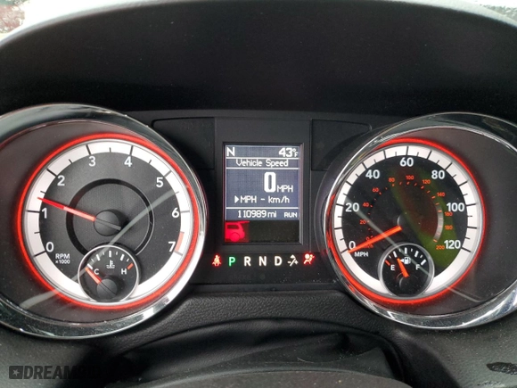 2013 Dodge Grand Caravan R/T with VIN 2C4RDGEG3DR782574, listed as a Copart auction lot 43396665 with 110,989 mi miles and Salvage Title. Bid and sale history available at carsss.com. Image 9.