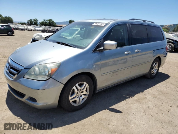 2006 Honda Odyssey EX-L z VIN 5FNRL38756B020403, wystawiony jako Copart lot #58294445 z przebiegiem 248 529 mil mil oraz Szkoda całkowita • Salvage title. Historia ofert i sprzedaży dostępna na DreamBid. Obrazek 1.
