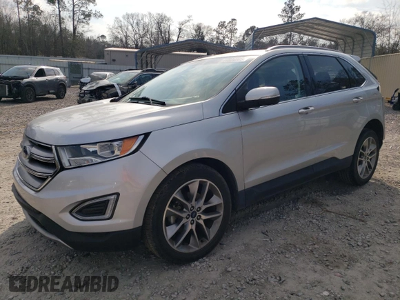 2016 Ford Edge Titanium with VIN 2FMPK3K91GBB47650, listed as a Copart auction lot 44604005 with 55,156 mi miles and Salvage Title. Bid and sale history available at carsss.com. Image 1.