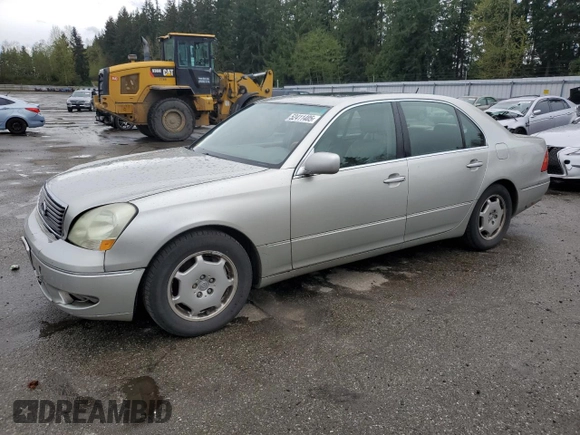 2002 Lexus LS 430 with VIN JTHBN30F120075551, listed as a Copart auction lot 52411405 with 194,704 mi miles and Salvage Title. Bid and sale history available at DreamBid. Image 1.