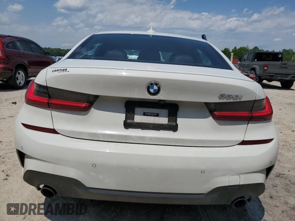 2022 BMW 3 Series 330i with VIN 3MW5R1J06N8C31334, listed as a Copart auction lot 52724395 with 36,445 mi miles and Salvage Title. Bid and sale history available at carsss.com. Image 6.