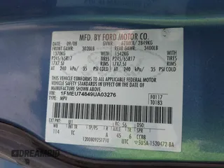 2009 Ford Explorer Eddie Bauer with VIN 1FMEU74849UA03276, listed as a IAAI auction lot 41388357 with 186,579 mi miles and . Bid and sale history available at DreamBid. Image 9.