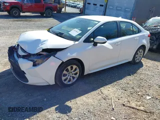 2020 Toyota Corolla LE with VIN JTDEPRAE8LJ103827, listed as a IAAI auction lot 41878687 with 92,584 mi miles and . Bid and sale history available at DreamBid. Image 2.