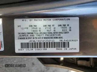 2010 Mazda Mazda3 i Touring with VIN JM1BL1SG1A1256143, listed as a Copart auction lot 87657245 with 131,916 mi miles and Salvage Title. Bid and sale history available at carsss.com. Image 12.