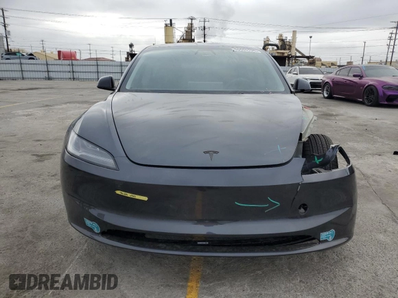 2025 Tesla Model 3 Long Range with VIN 5YJ3E1EA3SF941792, listed as a Copart auction lot 55505795 with 2,813 mi miles and Salvage title. Bid and sale history available at DreamBid. Image 5.