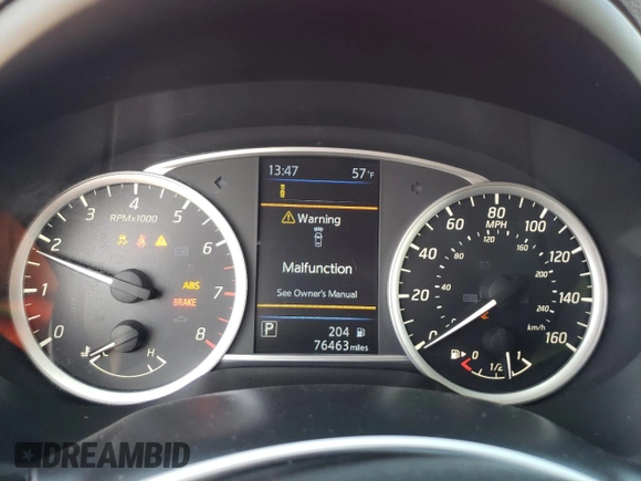 2019 Nissan Sentra S with VIN 3N1AB7AP2KY407784, listed as a Copart auction lot 46526705 with 76,463 mi miles and Salvage title. Bid and sale history available at DreamBid. Image 9.