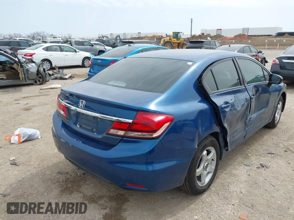 2014 Honda Civic Sedan LX with VIN 2HGFB2F54EH514327, listed as a IAAI auction lot 41781065 with 181,055 mi miles. Bid and sale history available at carsss.com. Image 4.