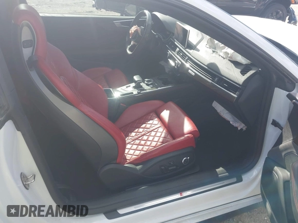 2019 Audi S5 Prestige with VIN WAUR4AF54KA005345, listed as a IAAI auction lot 41722478 with 53,414 mi miles and . Bid and sale history available at DreamBid. Image 5.