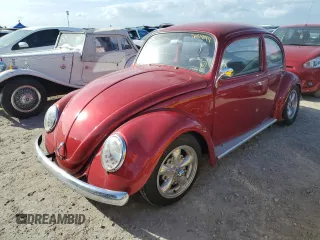 1966 Volkswagen Beetle with VIN 116789055, listed as a Copart auction lot 76519004 with Not Provided miles and Salvage Title. Bid and sale history available at DreamBid. Image 1.