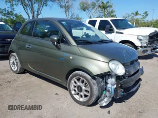 2014 FIAT 500 Pop with VIN 3C3CFFAR1ET294017, listed as a IAAI auction lot 42064496 with 1 mi miles. Bid and sale history available at carsss.com. Image 1.
