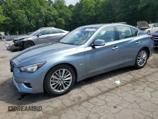 2019 Infiniti Q50 Luxe with VIN JN1EV7AP1KM510058, listed as a Copart auction lot 58036965 with 53,779 mi miles and Salvage title. Bid and sale history available at DreamBid. Image 1.