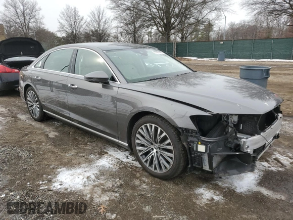 2020 Audi A8 L with VIN WAU8DAF84LN009010, listed as a Copart auction lot 87681185 with 24,874 mi miles and Salvage Title. Bid and sale history available at carsss.com. Image 4.