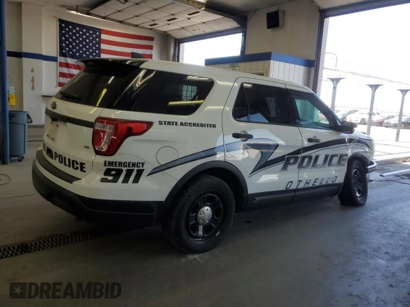 2018 Ford Police Interceptor Utility с VIN 1FM5K8AR3JGB34792, выставлен на аукционе Copart как лот 59201415 с пробегом 52 825 миль миль и Списание • Salvage title. История ставок и продаж доступна на DreamBid. Изображение 3.