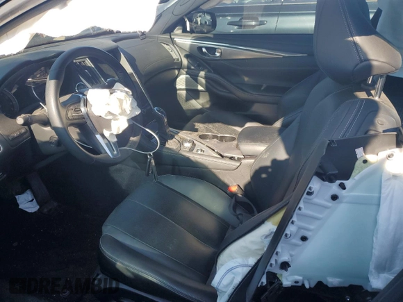 2022 Infiniti Q60 Luxe with VIN JN1EV7KL1NM630376, listed as a Copart auction lot 54434485 with 28,477 mi miles and Salvage title. Bid and sale history available at DreamBid. Image 7.
