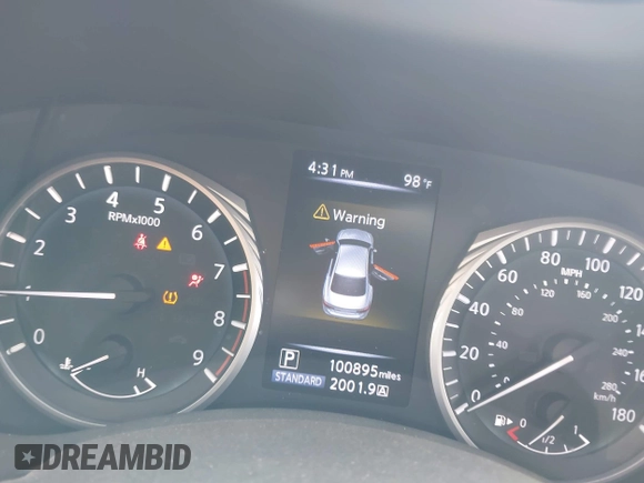 2018 Infiniti Q50 Luxe with VIN JN1EV7AP3JM358783, listed as a IAAI auction lot 42338894 with 100,895 mi miles and . Bid and sale history available at DreamBid. Image 7.