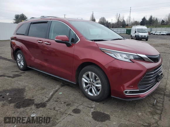 2022 Toyota Sienna Limited with VIN 5TDZSKFC8NS054715, listed as a Copart auction lot 43594725 with 24,628 mi miles and Salvage Title. Bid and sale history available at carsss.com. Image 4.