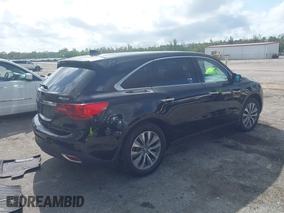 2016 Acura MDX w/Tech with VIN 5FRYD3H44GB021119, listed as a IAAI auction lot 41946691 with 179,222 mi miles. Bid and sale history available at carsss.com. Image 4.