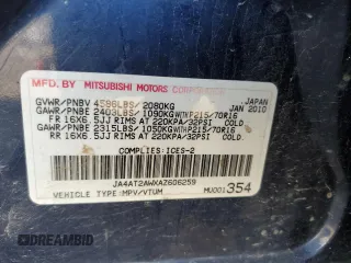 2010 Mitsubishi Outlander z VIN JA4AT2AWXAZ606259, wystawiony jako Copart lot #65532304 z przebiegiem 256 081 mil mil oraz Szkoda całkowita • Salvage title. Historia ofert i sprzedaży dostępna na DreamBid. Obrazek 12.