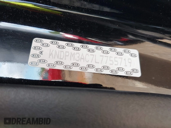 2020 Kia Sportage LX with VIN KNDPM3AC7L7755719, listed as a IAAI auction lot 42026994 with 49,537 mi miles and . Bid and sale history available at DreamBid. Image 9.
