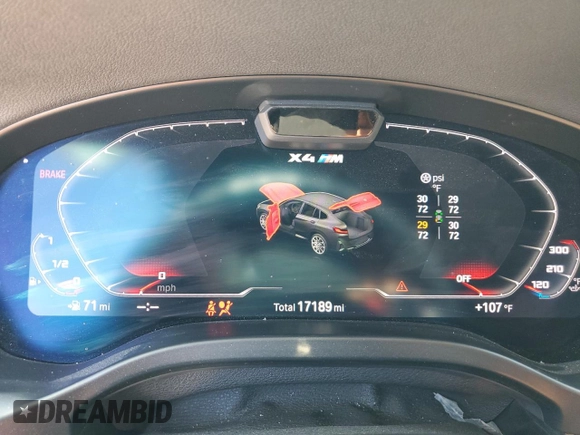 2022 BMW X4 M z VIN 5YM23EC02N9K93385, wystawiony jako Copart lot #53954854 z przebiegiem 17 189 mil mil oraz . Historia ofert i sprzedaży dostępna na DreamBid. Obrazek 9.