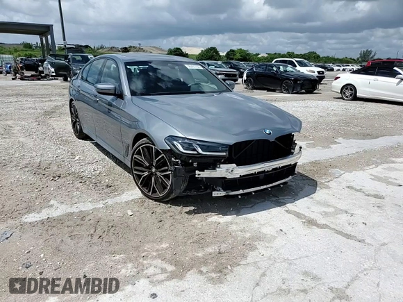 2023 BMW 5 Series 530i with VIN WBA53BH02PCM55841, listed as a Copart auction lot 58391765 with 6,947 mi miles and Salvage title. Bid and sale history available at DreamBid. Image 14.