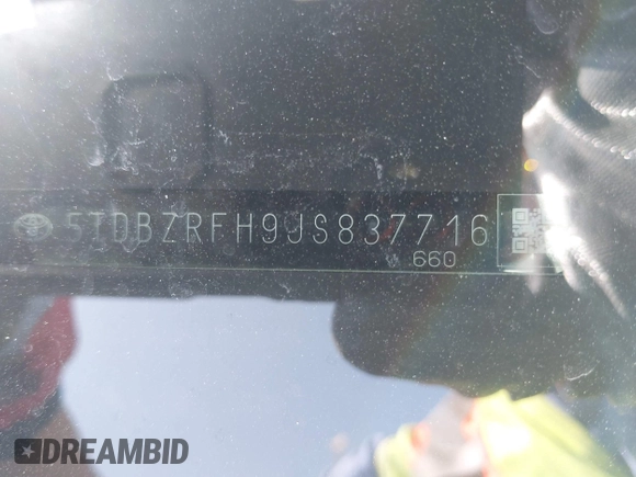 2018 Toyota Highlander LE с VIN 5TDBZRFH9JS837716, выставлен на аукционе IAAI как лот 42075645 с пробегом 36 893 миль миль и . История ставок и продаж доступна на DreamBid. Изображение 9.