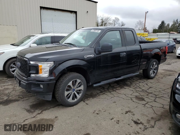 2019 Ford F-150 XL with VIN 1FTEX1EP0KKC22297, listed as a Copart auction lot 47800195 with 96,819 mi miles and Salvage Title. Bid and sale history available at carsss.com. Image 1.
