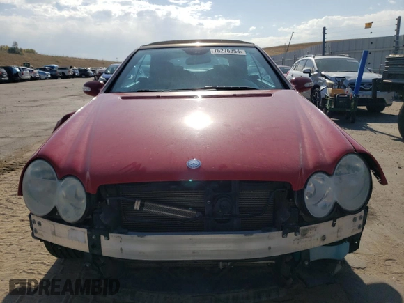 2005 Mercedes-Benz CLK 500 with VIN WDBTK75J55F163229, listed as a Copart auction lot 76276354 with 76,829 mi miles and Salvage Title. Bid and sale history available at DreamBid. Image 5.