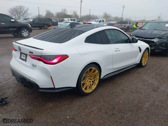 2023 BMW M4 Competition with VIN WBS33AZ04PCM35831, listed as a IAAI auction lot 41429211 with 20,162 mi miles. Bid and sale history available at carsss.com. Image 4.