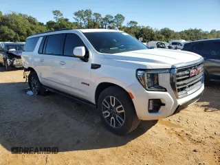 2023 GMC Yukon XL AT4 with VIN 1GKS2HKL2PR244042, listed as a Copart auction lot 80441114 with 27,061 mi miles and Salvage Title. Bid and sale history available at carsss.com. Image 4.
