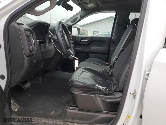 2021 Chevrolet Silverado 1500 Custom with VIN 1GCPYBEKXMZ420833, listed as a Copart auction lot 43644485 with 58,175 mi miles and Salvage Title. Bid and sale history available at carsss.com. Image 7.