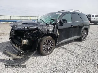 2023 Nissan Pathfinder SL z VIN 5N1DR3CD6PC230945, wystawiony jako Copart lot #48570295 z przebiegiem 27 680 mil mil oraz Szkody całkowita. Historia ofert i sprzedaży dostępna na DreamBid. Obrazek 1.