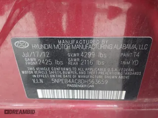 2013 Hyundai Sonata GLS with VIN 5NPEB4AC8DH563659, listed as a IAAI auction lot 42030861 with 80,170 mi miles. Bid and sale history available at carsss.com. Image 9.