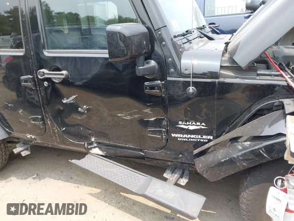 2015 Jeep Wrangler Unlimited Sahara with VIN 1C4HJWEG3FL661568, listed as a IAAI auction lot 42387810 with 140,927 mi miles and . Bid and sale history available at DreamBid. Image 17.