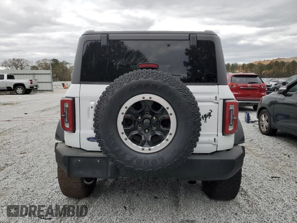 2023 Ford Bronco with VIN 1FMEE5DPXPLB37267, listed as a Copart auction lot 49710375 with 44,950 mi miles and Salvage Title. Bid and sale history available at DreamBid. Image 6.