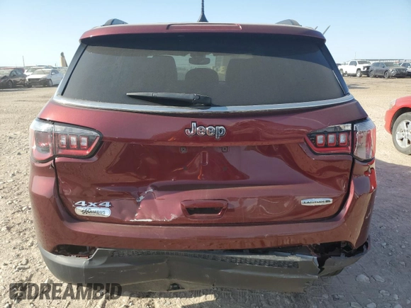2022 Jeep Compass Latitude Lux with VIN 3C4NJDFB2NT221516, listed as a Copart auction lot 45726005 with 16,953 mi miles and Salvage title. Bid and sale history available at DreamBid. Image 6.