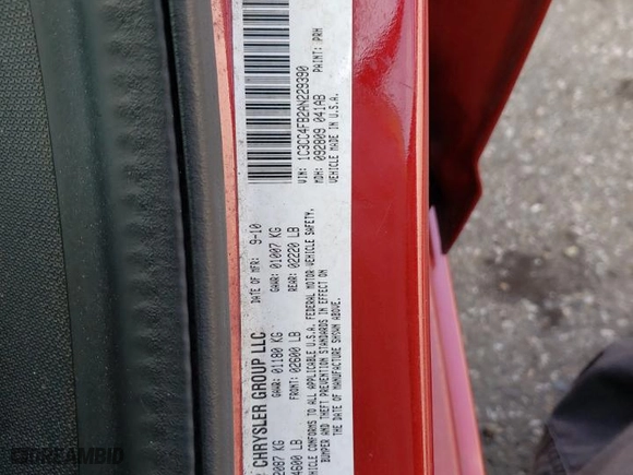 2010 Chrysler Sebring Touring with VIN 1C3CC4FB2AN229390, listed as a Copart auction lot 72048624 with 40,176 mi miles and Salvage Title. Bid and sale history available at carsss.com. Image 12.