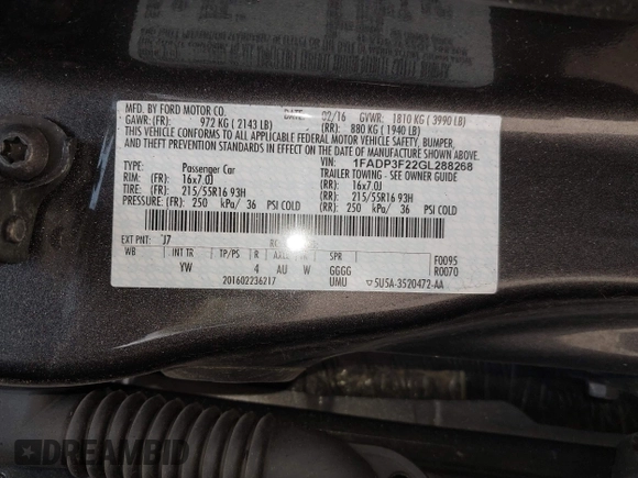 2016 Ford Focus SE with VIN 1FADP3F22GL288268, listed as a IAAI auction lot 42149474 with 78,487 mi miles and . Bid and sale history available at carsss.com. Image 9.