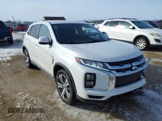 2021 Mitsubishi Outlander Sport ES with VIN JA4ARUAU0MU010409, listed as a IAAI auction lot 41602812 with 34,042 mi miles. Bid and sale history available at carsss.com. Image 1.