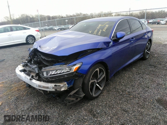 2019 Honda Accord Sedan Sport 1.5T with VIN 1HGCV1F34KA140265, listed as a IAAI auction lot 35917548 with 38,909 mi miles. Bid and sale history available at carsss.com. Image 2.