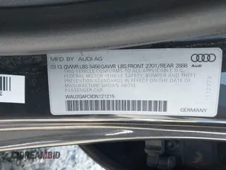 2013 Audi A7 Prestige with VIN WAU2GAFC8DN121215, listed as a IAAI auction lot 42246162 with 123,283 mi miles and . Bid and sale history available at DreamBid. Image 9.