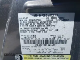 2005 Ford Freestyle SEL with VIN 1FMDK02105GA36055, listed as a IAAI auction lot 41857527 with 112,164 mi miles. Bid and sale history available at carsss.com. Image 9.