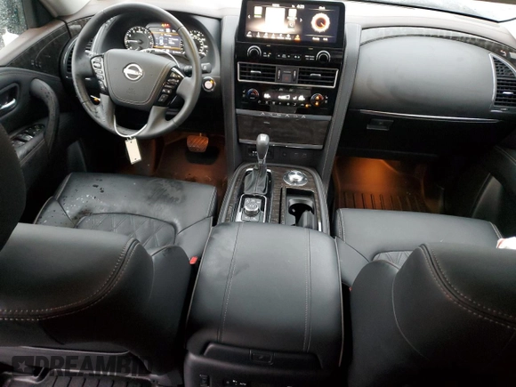 2023 Nissan Armada Platinum with VIN JN8AY2DB9P9835660, listed as a Copart auction lot 81040034 with 11,948 mi miles and Salvage Title. Bid and sale history available at carsss.com. Image 8.