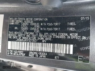 2015 Toyota 4Runner Limited with VIN JTEBU5JR1F5273527, listed as a IAAI auction lot 41826339 with 153,088 mi miles. Bid and sale history available at carsss.com. Image 9.