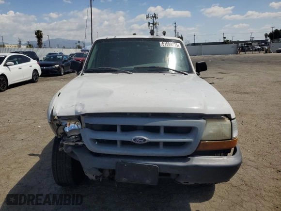 1999 Ford Ranger XL with VIN 1FTYR14V7XPA65093, listed as a Copart auction lot 51599395 with 165,252 mi miles and Salvage Title. Bid and sale history available at carsss.com. Image 5.
